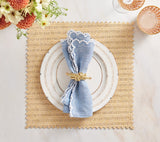 Arches Napkin in Blue & White by Kim Seybert at Fig Linens and Home - LIfestyle