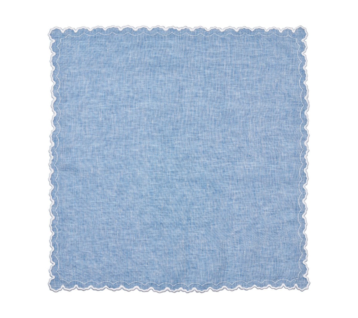 Arches Napkin in Blue & White by Kim Seybert at Fig Linens and Home - Open Flat