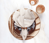 Arches Napkin in Natural & White by Kim Seybert at Fig Linens and Home - Lifestyle 3