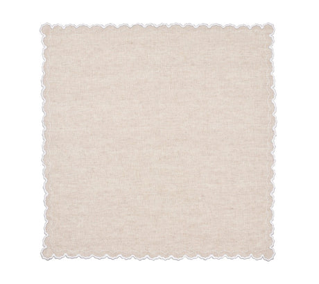 Arches Napkin in Natural & White by Kim Seybert - Flat Open