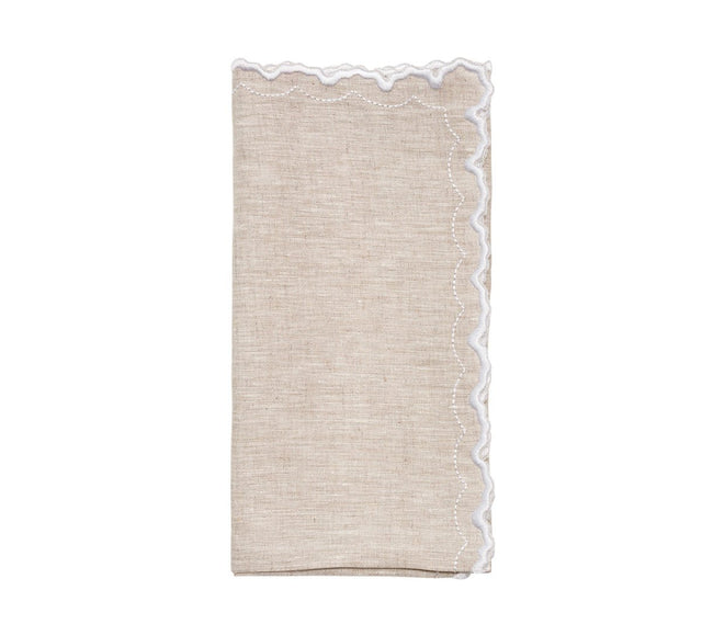 Arches Napkin in Natural & White by Kim Seybert at Fig Linens and Home