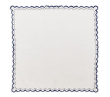 Arches Napkin in White & Blue Set of 4 by Kim Seybert at Fig Linens and Home - Lifestyle 7