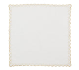 Arches Napkin in White & Gold Set of 4 by Kim Seybert at Fig Linens and Home - Flat Open