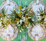 Arches Napkin in White & Gold Set of 4 by Kim Seybert at Fig Linens and Home - Lifestyle 3