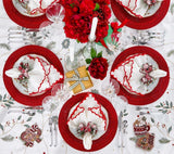 Arches Napkin in White, Red & Gold, Set of 4 Kim Seybert at Fig Linens and Home - LIfestyle 3