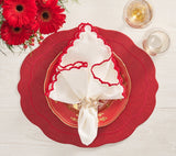 Arches Napkin in White, Red & Gold, Set of 4 Kim Seybert at Fig Linens and Home - LIfestyle 7