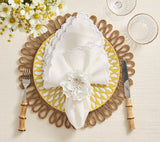 Arches Napkin in White by Kim Seybert at Fig Linens and Home - Lifestyle 1