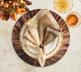 Aura Placemat in Brown, Set of 4 | Kim Seybert Round Placemats at Fig Linens and Home 5