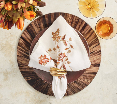 Aura Placemat in Brown, Set of 4 | Kim Seybert Round Placemats at Fig Linens and Home 4
