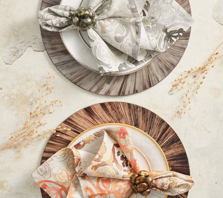 Aura Placemat in Brown, Set of 4 | Kim Seybert Round Placemats at Fig Linens and Home 7
