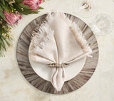 Aura Placemat in Gray, Set of 4 Kim Seybert at Fig Linens and Home - Round Placemats 3