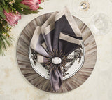 Aura Placemat in Gray, Set of 4 Kim Seybert at Fig Linens and Home - Round Placemats 5