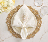 Aurelia Placemat in Champagne & Crystal, Set of 2 Kim Seybert at Fig Linens and Home 3