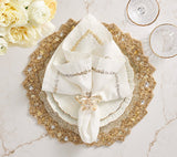 Aurelia Placemat in Champagne & Crystal, Set of 2 Kim Seybert at Fig Linens and Home 2