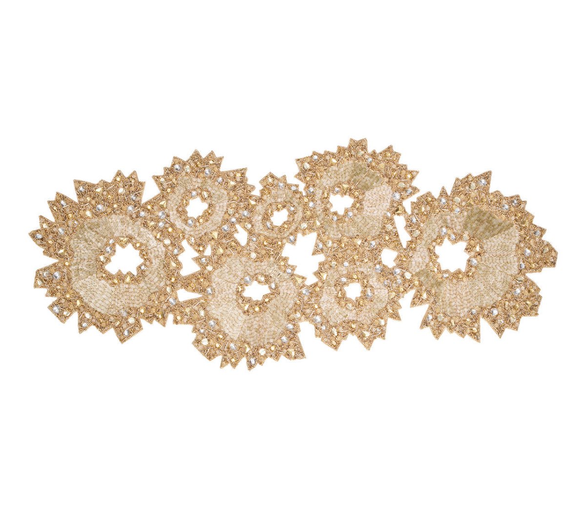 Aurelia Champagne & Crystal Table Runner | Kim Seybert at Fig Linens and Home