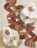 Autumn Gilt Brown/Multi Table Runner Detail 2 | Kim Seybert at Fig Linens and Home