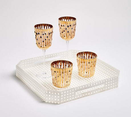 Bamboo Gold Glassware Detail 2 | Kim Seybert at Fig Linens and Home