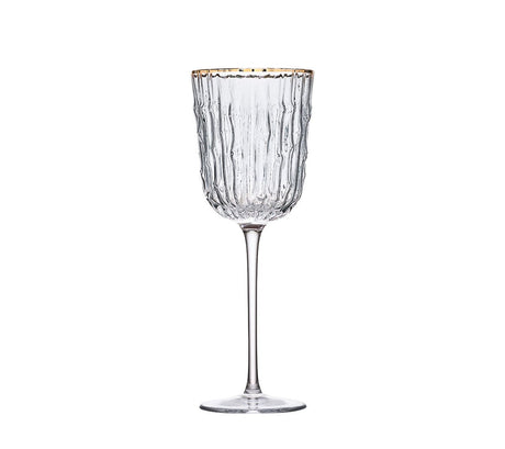Bamboo Wine Glasses in Clear & Gold Set of 4 by Kim Seybert at Fig Linens and Home - View 1