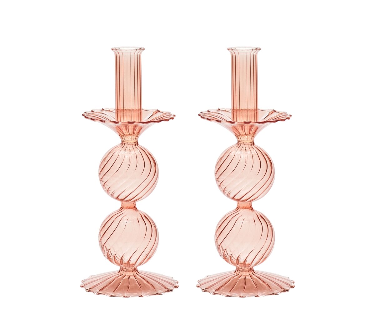Bella Candlestick in Blush, Set of 2 by Kim Seybert at Fig Linens and Home