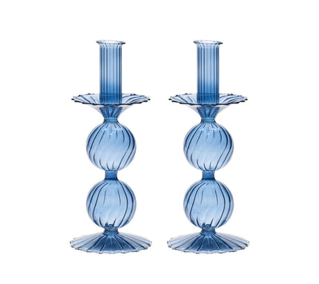 Bella Candlestick in Cadet, Set of 2 by Kim Seybert at Fig Linens and Home