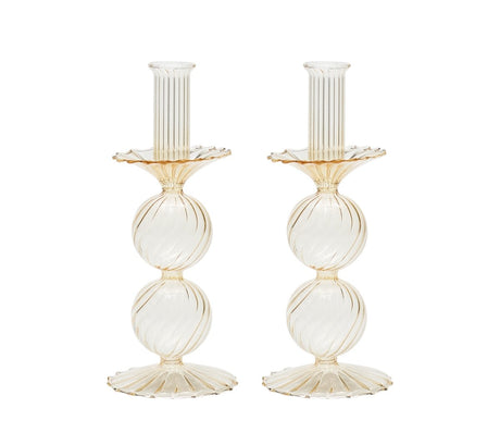 Bella Candlestick in Champagne, Set of 2 by Kim Seybert at Fig Linens and Home