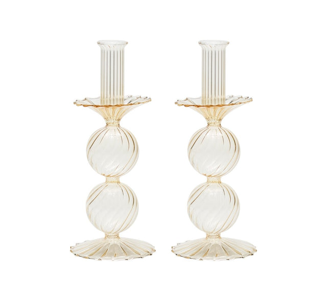 Bella Candlestick in Champagne, Set of 2 by Kim Seybert at Fig Linens and Home
