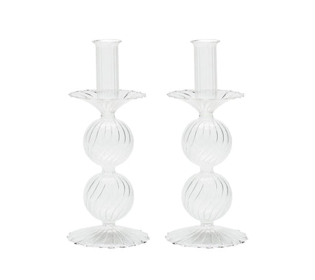 Bella Candlestick in Clear, Set of 2 by Kim Seybert at Fig Linens and Home