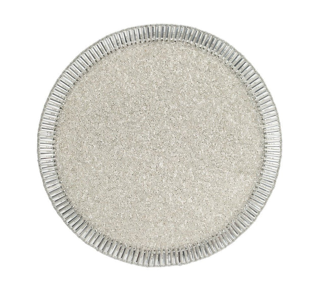 Bevel Placemat in Silver & Crystal Set of 4 by Kim Seybert at Fig Linens and Home 1