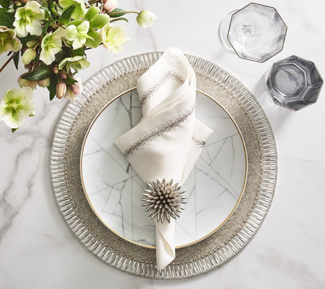 Bevel Placemat in Silver & Crystal Set of 4 by Kim Seybert at Fig Linens and Home - Lifestyle 1