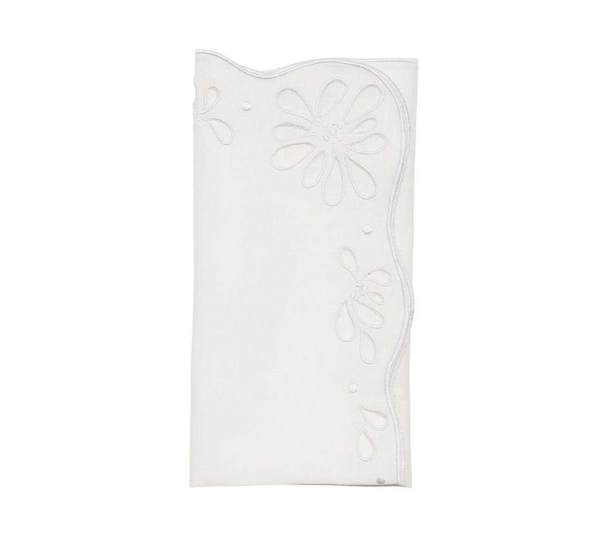 Bloom Napkin in White Set of 4 by Kim Seybert at Fig Linens and Home 1