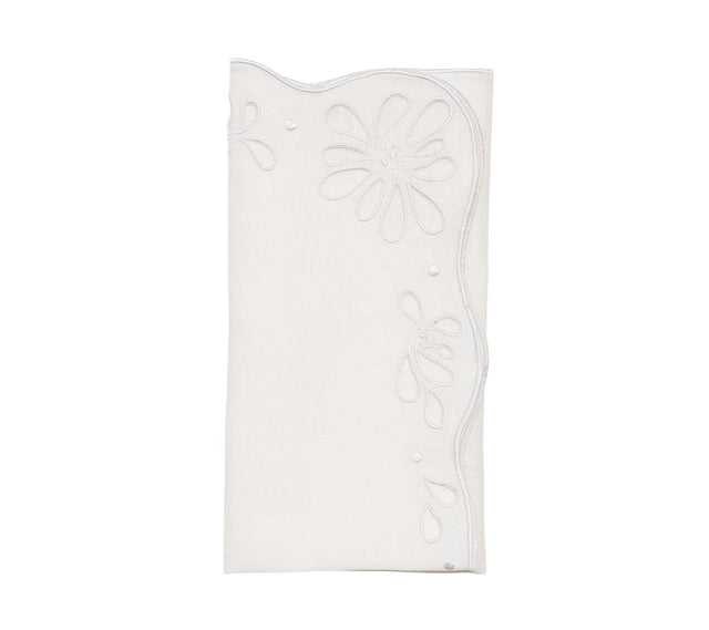 Bloom Napkin in White Set of 4 by Kim Seybert at Fig Linens and Home 1