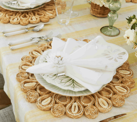 Bloom Napkin in White Set of 4 by Kim Seybert at Fig Linens and Home 4