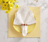Bloom Napkin in White Set of 4 by Kim Seybert at Fig Linens and Home 2