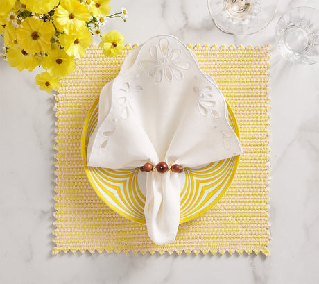 Bloom Napkin in White Set of 4 by Kim Seybert at Fig Linens and Home 2