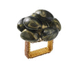 Bonton Napkin Ring in Gray & Gold, Set of 4 Kim Seybert at Fig Linens and Home - View 1