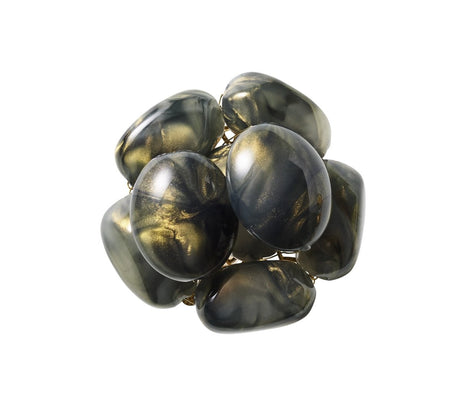 Bonton Napkin Ring in Gray & Gold, Set of 4 Kim Seybert at Fig Linens and Home - View 2