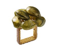 Bonton Napkin Ring in Green & Gold, Set of 4 Kim Seybert at Fig Linens and Home - View 1