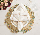 Borealis Napkin Ring in Iridescent & Champagne, Set of 4 Kim Seybert at Fig Linens and Home 3