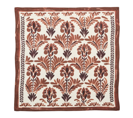 Botanica Napkin in Ivory & Brown Set of 4 by Kim Seybert - Flat Open View of Single Napkin