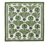Botanica Napkin in Ivory & Green, Set of 4 by Kim Seybert Ivory/Green 21"L x 21"W x 0.1"H at FIG LINENS AND HOME 4