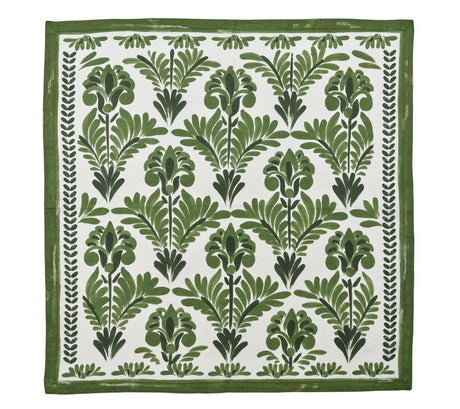 Botanica Napkin in Ivory & Green, Set of 4 by Kim Seybert Ivory/Green 21"L x 21"W x 0.1"H at FIG LINENS AND HOME 4