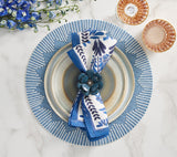 Botanica Napkin in Ivory & Navy, Set of 4 by Kim Seybert at Fig Linens and Home - Lifestyle Photo