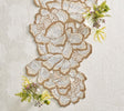 Botanica Table Runner in White Gold & Silver by Kim Seybert WHITE/GOLD/SILVER 37.25"L x 17.25"W x 0.2"H at FIG LINENS AND HOME 3