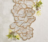 Botanica Table Runner in White Gold & Silver by Kim Seybert WHITE/GOLD/SILVER 37.25"L x 17.25"W x 0.2"H at FIG LINENS AND HOME 3