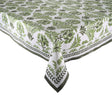 Botanica Tablecloth in Ivory & Green by Kim Seybert Ivory/Green 126"L x 54"W x 0.1"H at FIG LINENS AND HOME 1