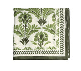 Botanica Tablecloth in Ivory & Green by Kim Seybert Ivory/Green 126"L x 54"W x 0.1"H at FIG LINENS AND HOME 2