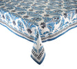 Botanica Tablecloth in Ivory & Navy by Kim Seybert Ivory/Navy 126"L x 54"W x 0.1"H at FIG LINENS AND HOME 1