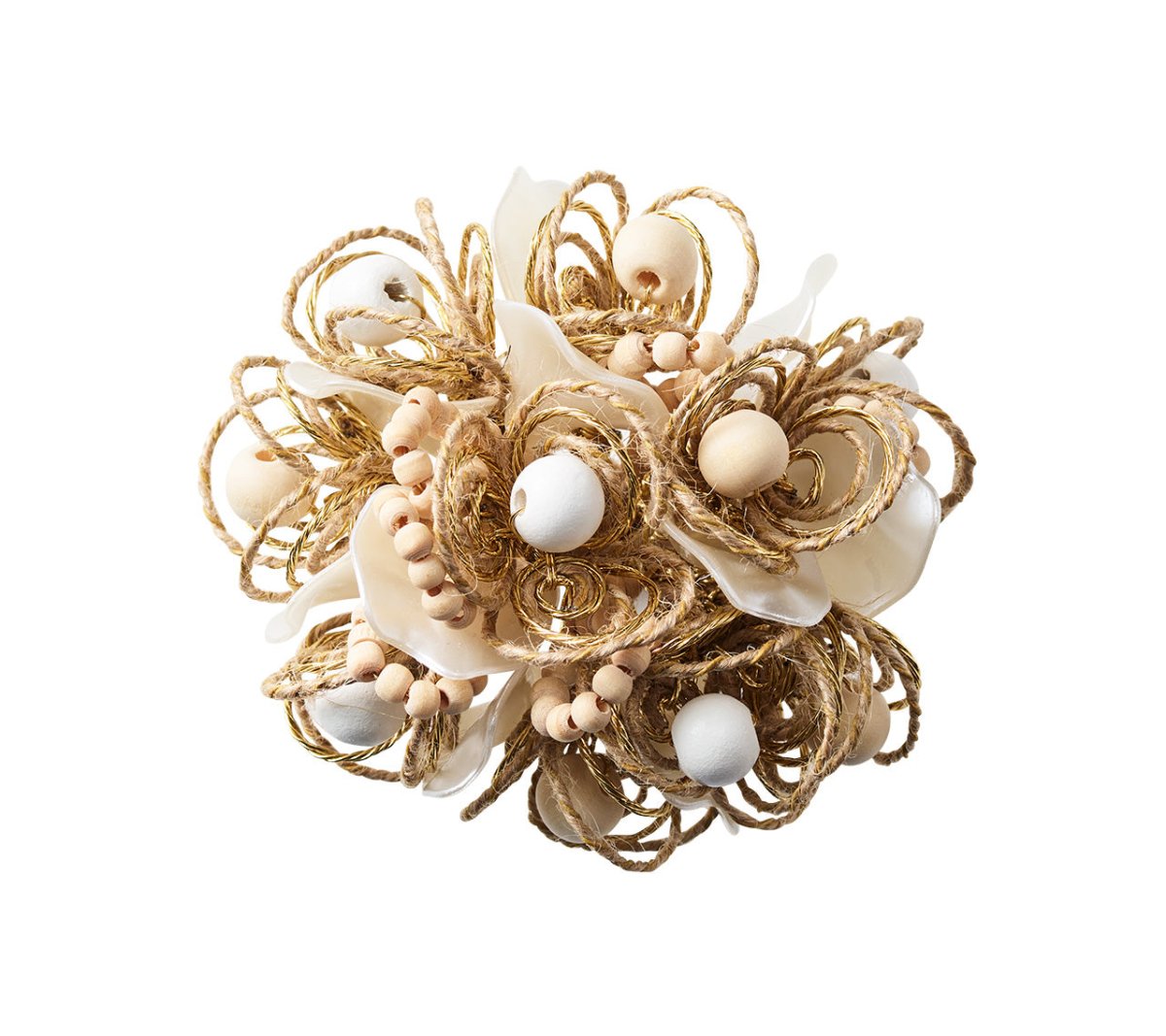 Kim Seybert Bramble Napkin Rings Ivory, Natural & Gold | Set of 4 at Fig Linens and Home 2