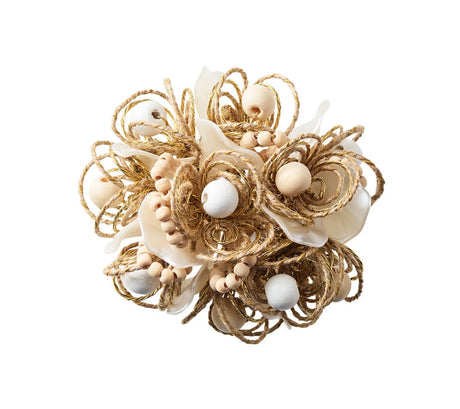 Kim Seybert Bramble Napkin Rings Ivory, Natural & Gold | Set of 4 at Fig Linens and Home 2
