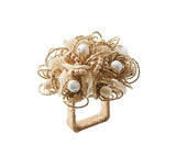 Kim Seybert Bramble Napkin Rings Ivory, Natural & Gold | Set of 4 at Fig Linens and Home 1